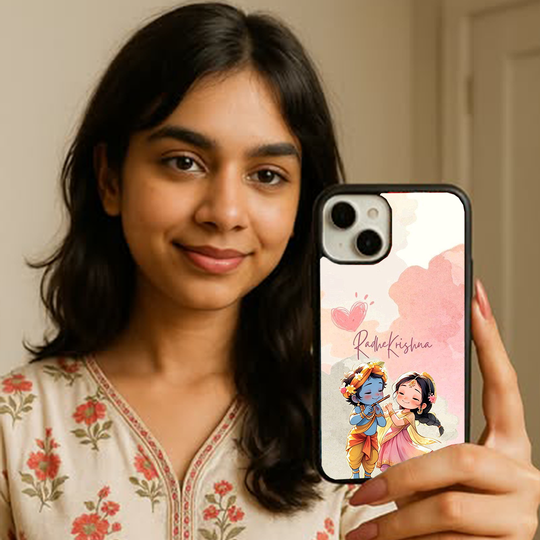 Cute Radhe Krishna Divine Printed Protective Case