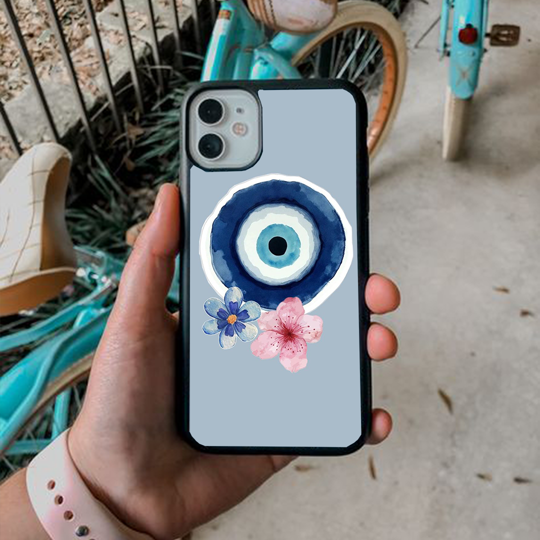 Florals Evil Eye Protective Phone Case Back Cover