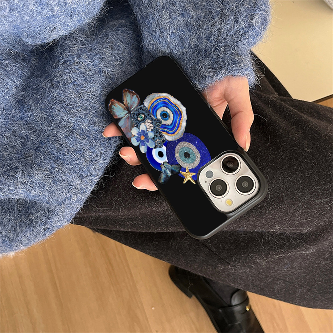 Galactic Aqua Evil Eye Protective Phone Case Back Cover