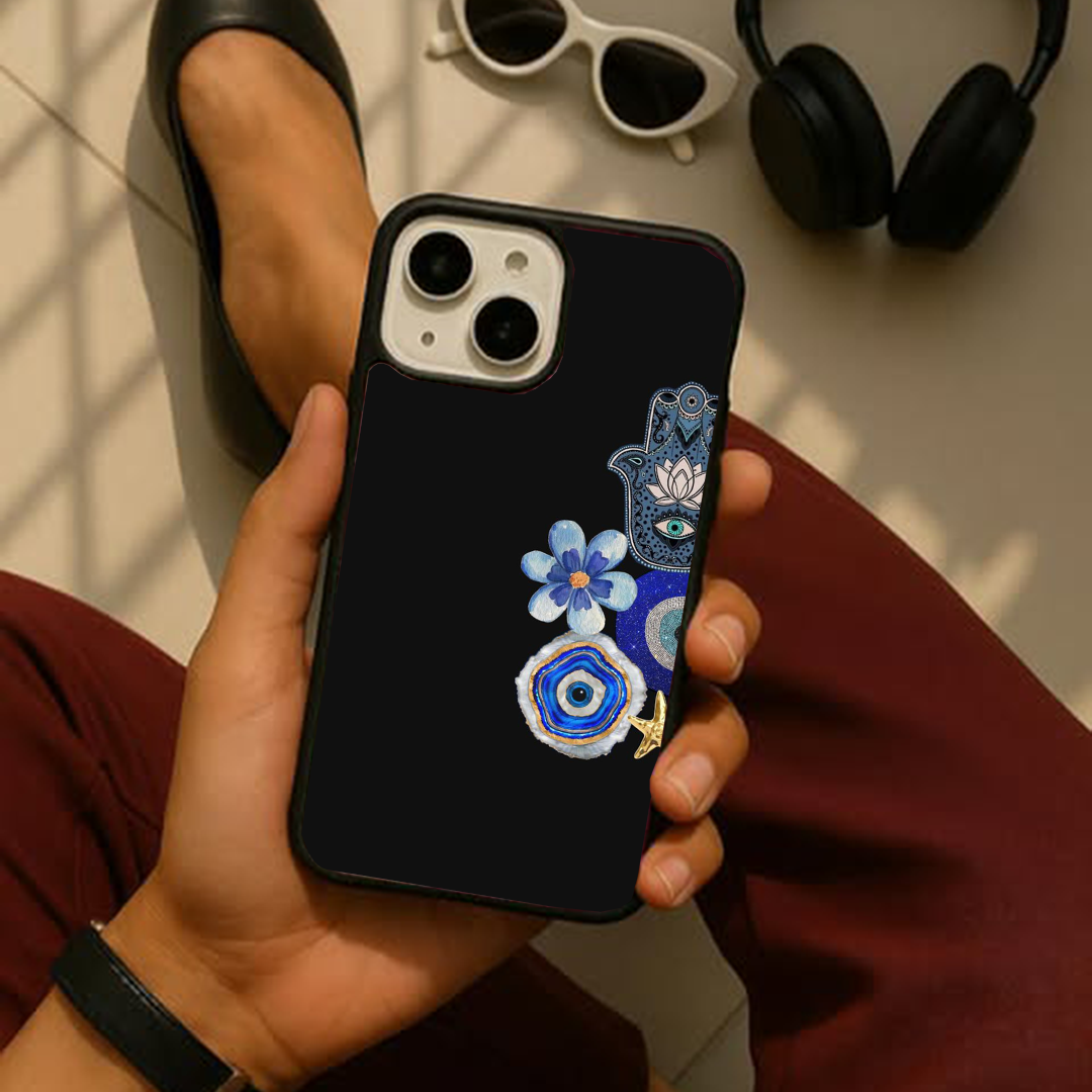 Star Aqua Galactic Evil Eye Protective Phone Case Back Cover