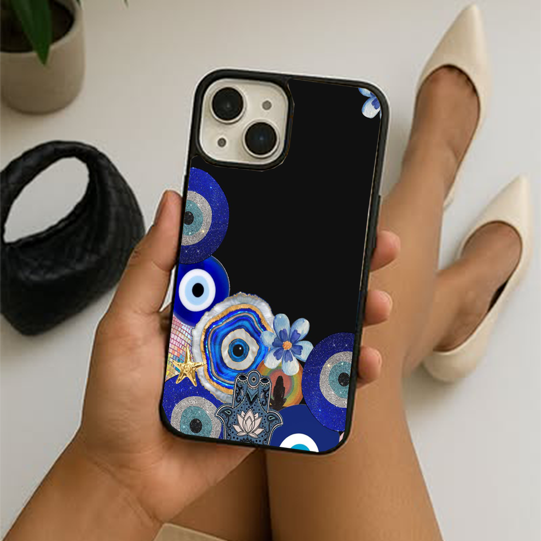 Galactic Floral Evil Eye Protective Phone Case Back Cover