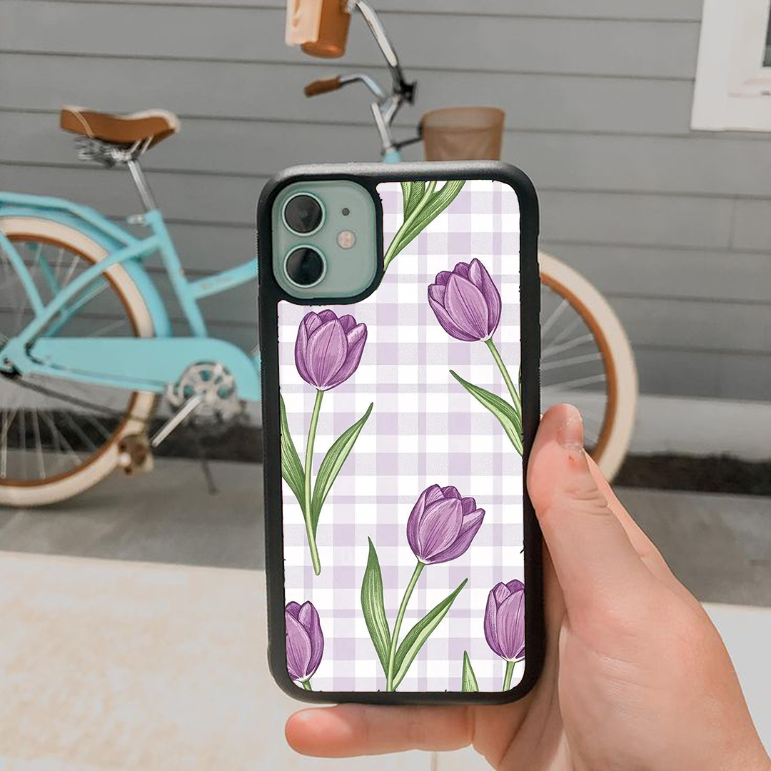 Lilac Flora Glossy Protective Cases