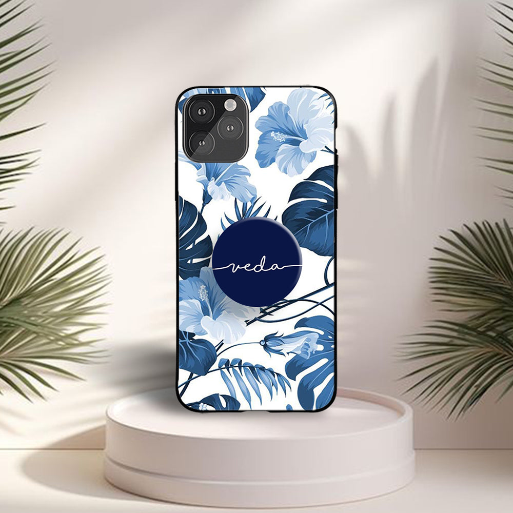 Gripper Case With White & Blue Floral