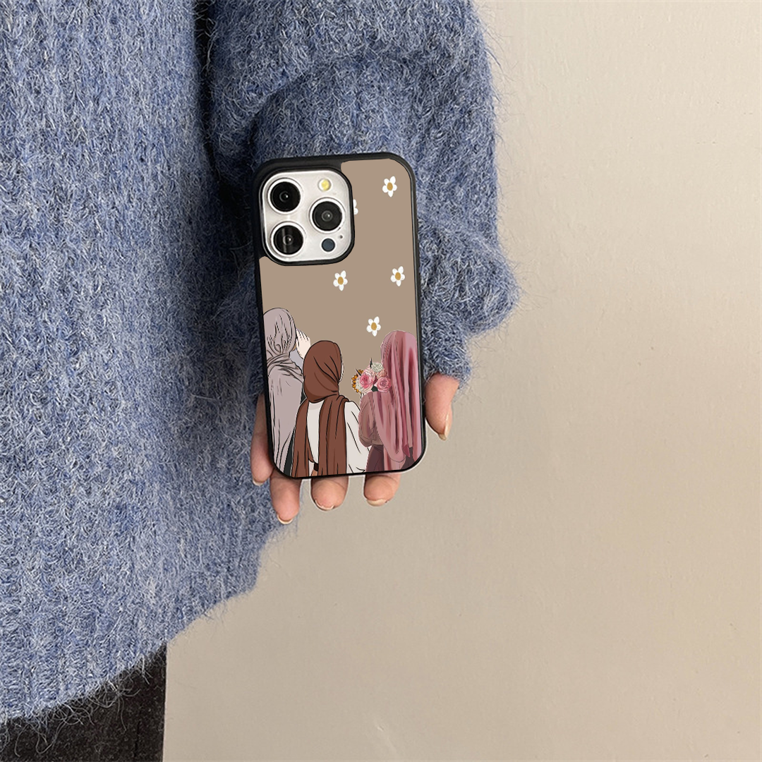 Golden Trim Silhouette Glossy Protective Cases