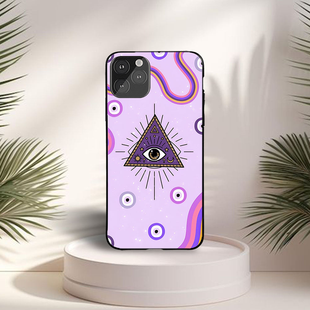 Lilac Triangular Evil Eye Printed Phone case