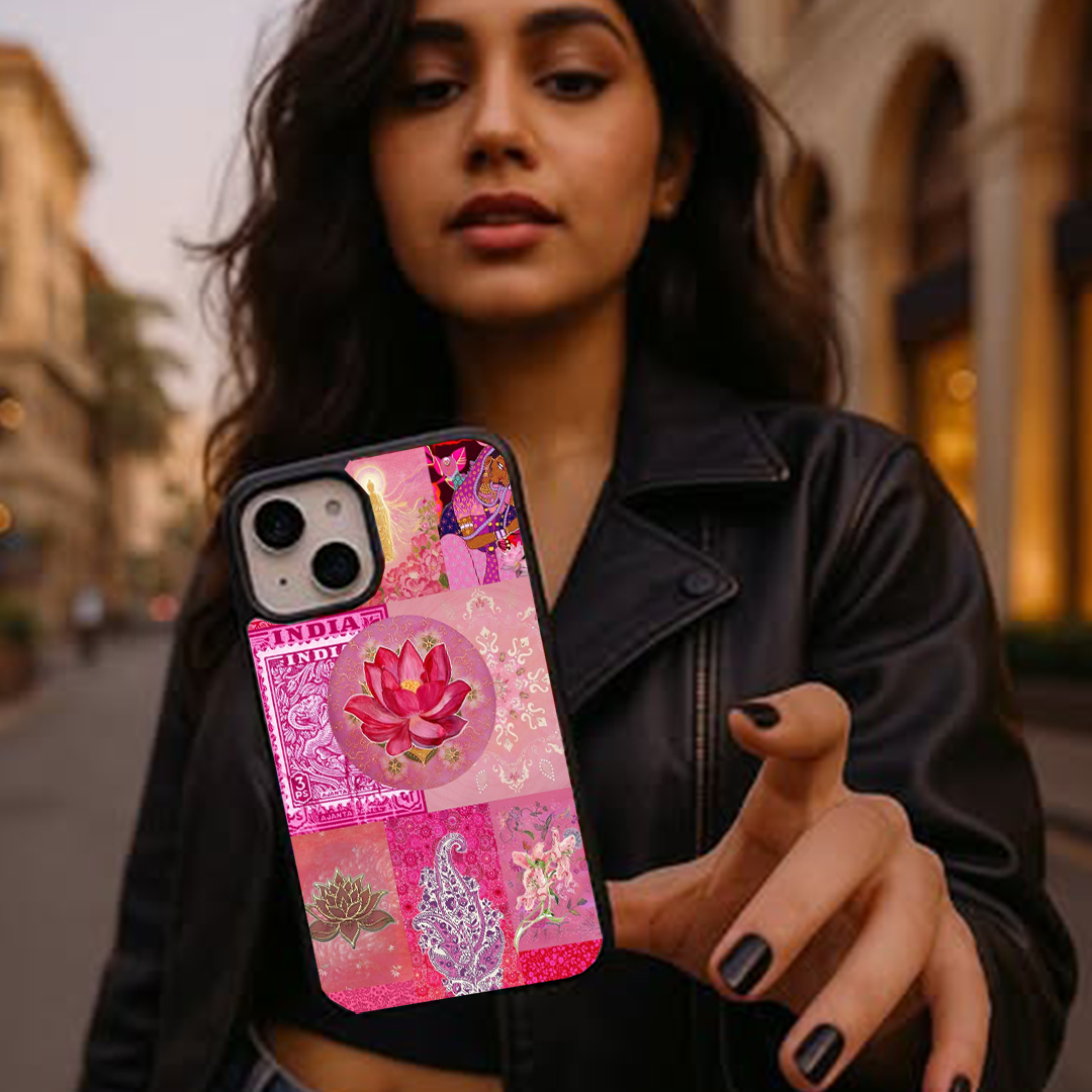 Pink Lotus Printed Protective Case