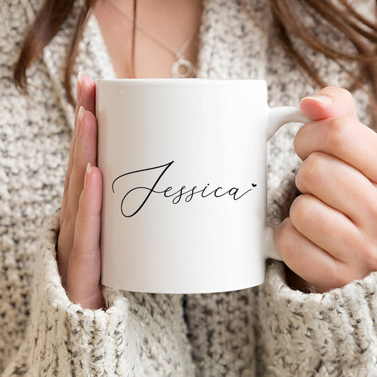 Name Printed White Coffee Mug