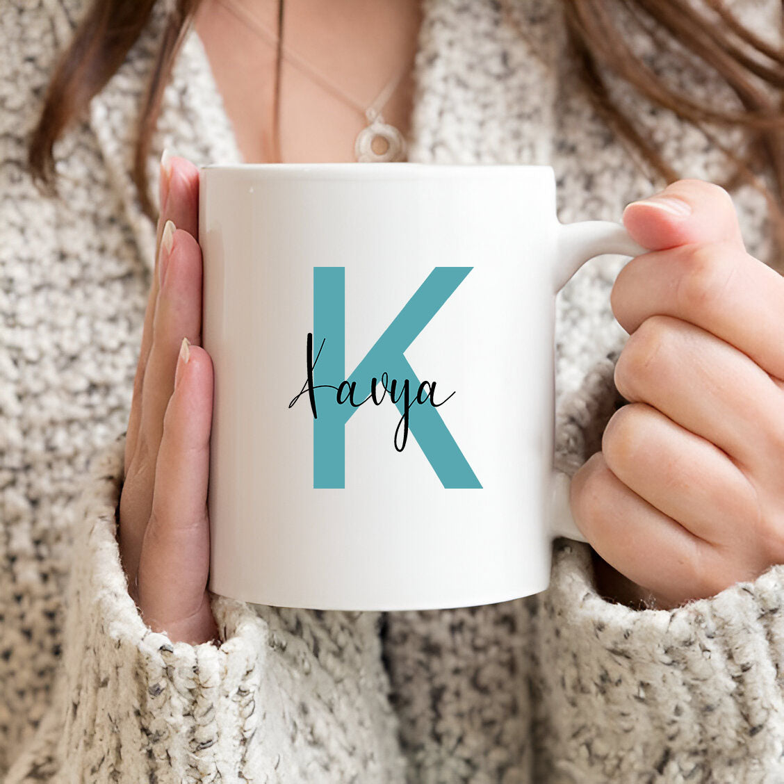 Initial Name Printed White Coffee Mug