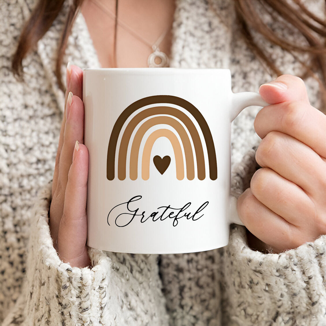 Grateful Printed White Coffee Mug