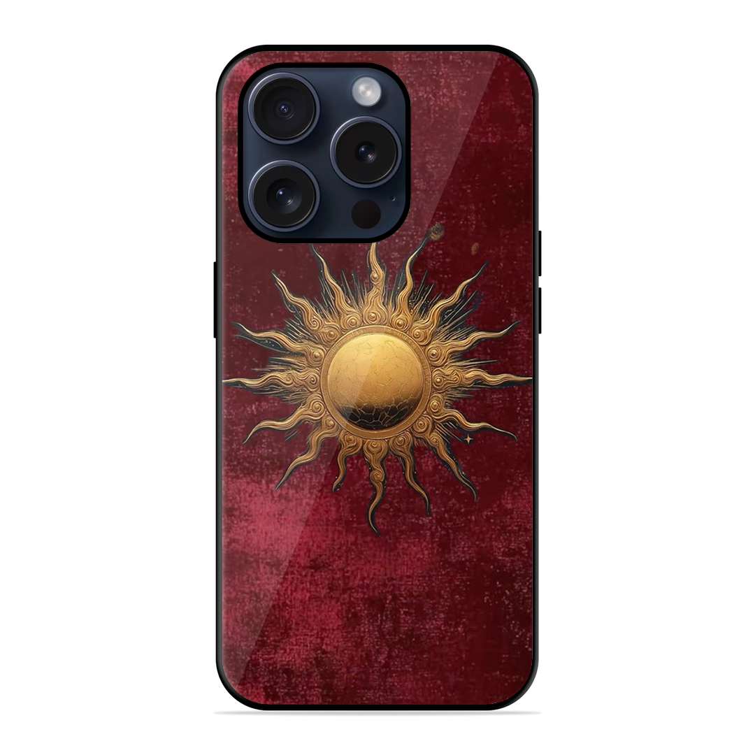 Vibrant Artistic Sun Printed Protective Phone Cover for iPhone 15 Pro – S A A B O O Vibrant Artistic Sun Printed Protective Phone Cover for iPhone 15 Pro – S A A B O O
