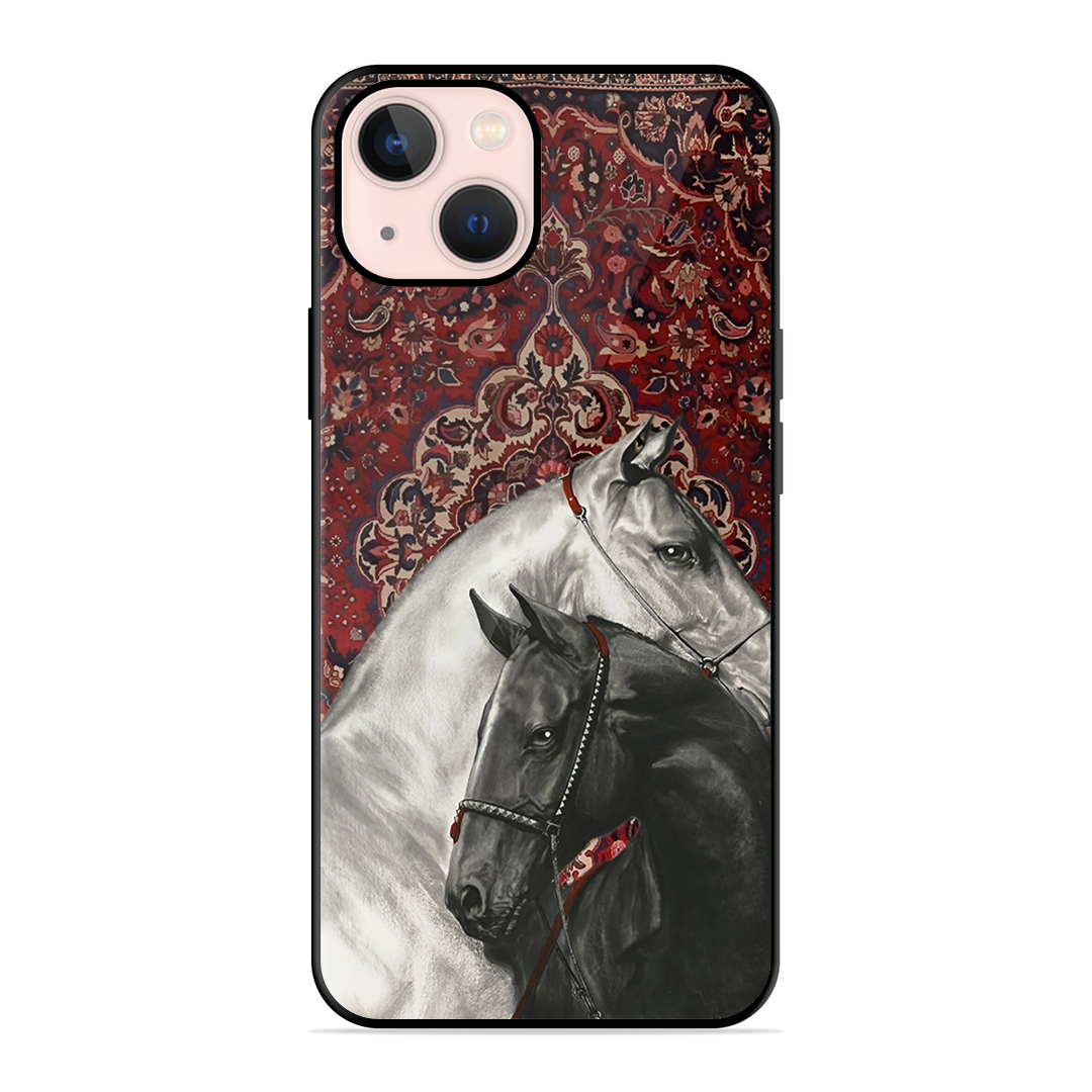 White Black Unicorn Printed Protective Phone Cover for iPhone 13 Mini