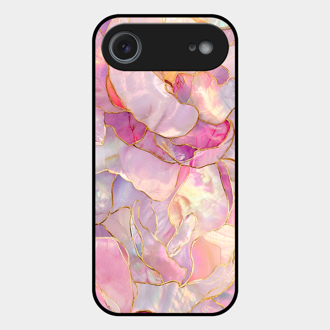 Pink with Golden Lines Printed Protective Phone Cover for iPhone Air
