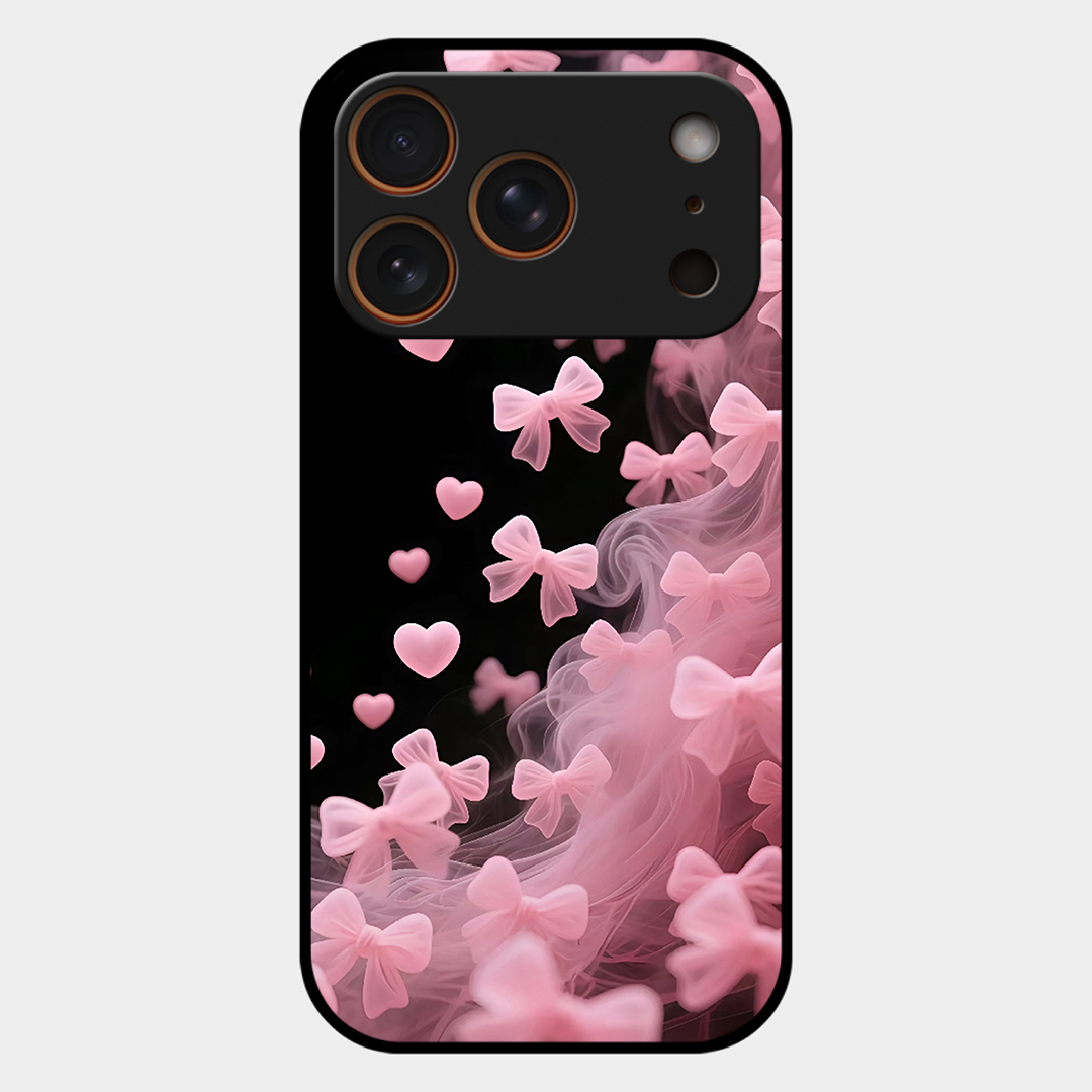 Pink Bow Hearts Printed Protective Phone Cover for iPhone 17 Pro