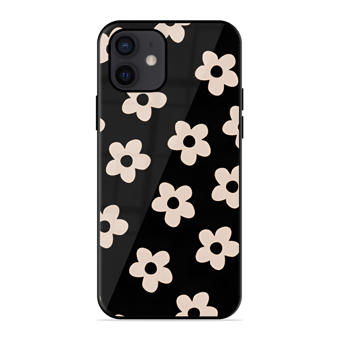 White Flower Printed Protective Phone Cover for iPhone 12