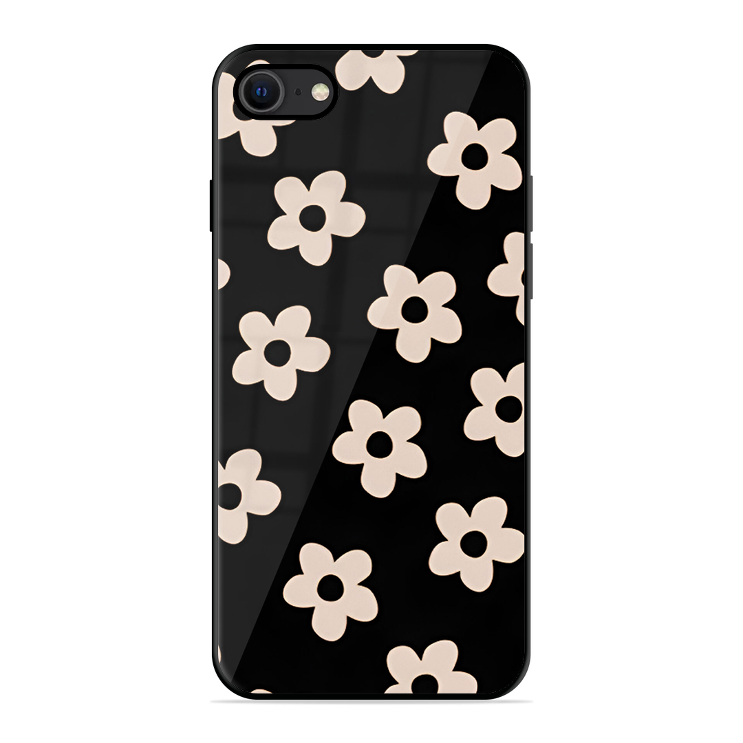 White Flower Printed Protective Phone Cover for iPhone SE 2020