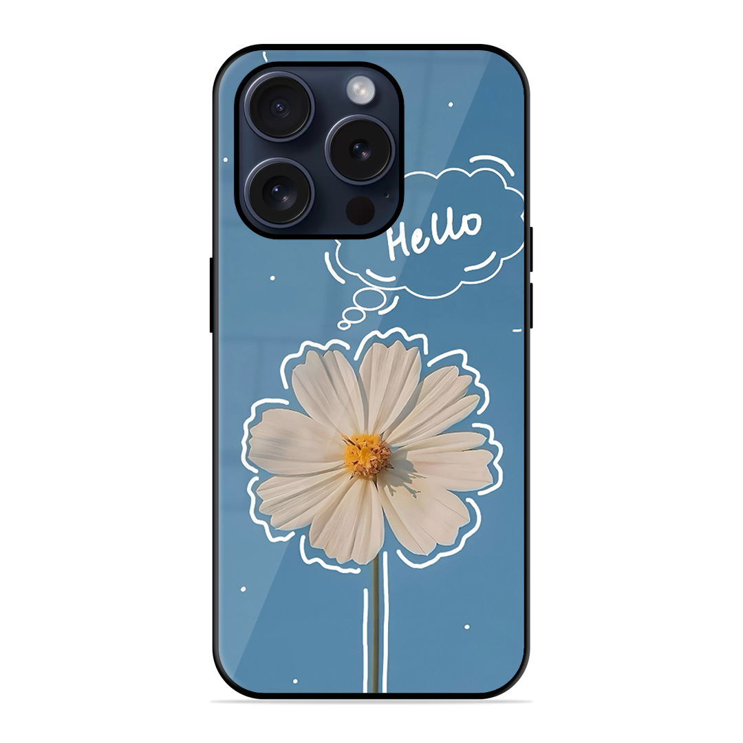 Hello Flower Printed Protective Phone Cover for iPhone 15 Pro