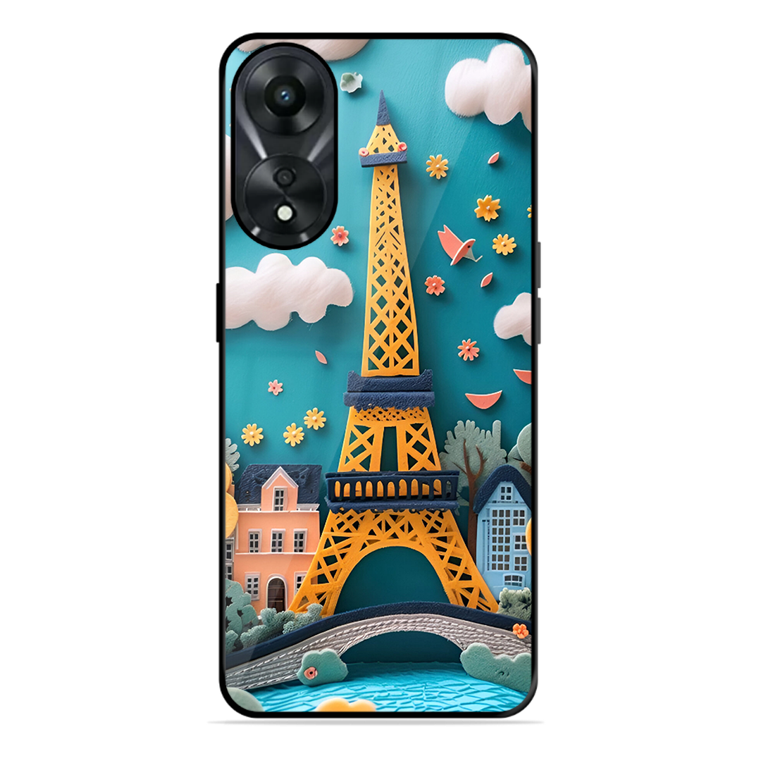Eiffel Tower Printed Protective Phone Cover forOppo A78 5G