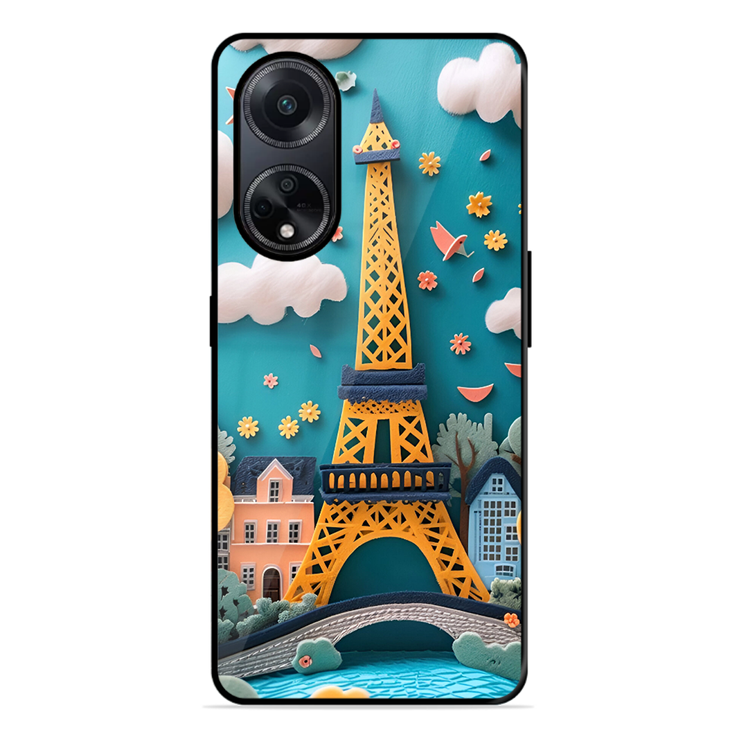 Eiffel Tower Printed Protective Phone Cover forOppo F23 5G