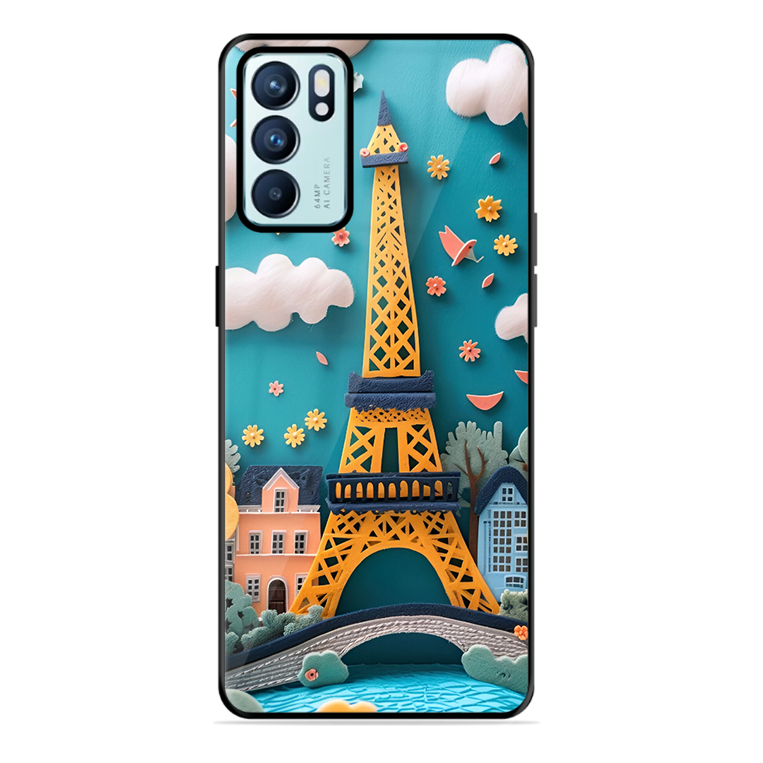 Eiffel Tower Printed Protective Phone Cover forOppo Reno 6 5G