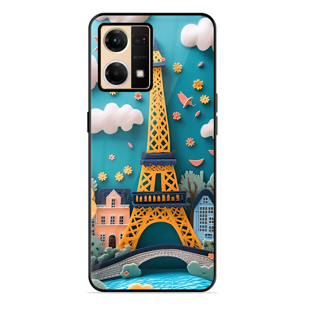 Eiffel Tower Printed Protective Phone Cover forOppo Reno 7 4G