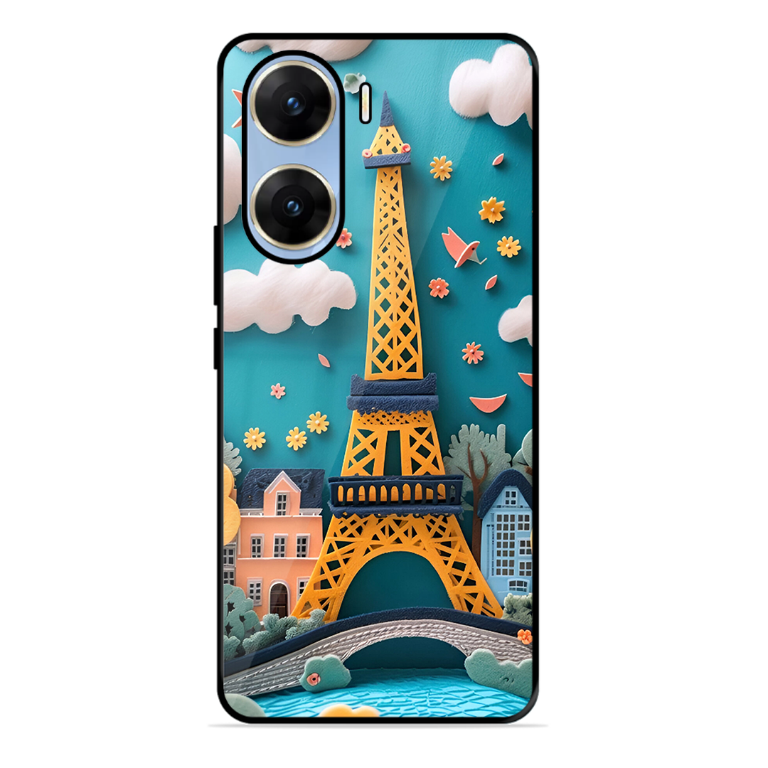 Eiffel Tower Printed Protective Phone Cover forVivo V29E 5G