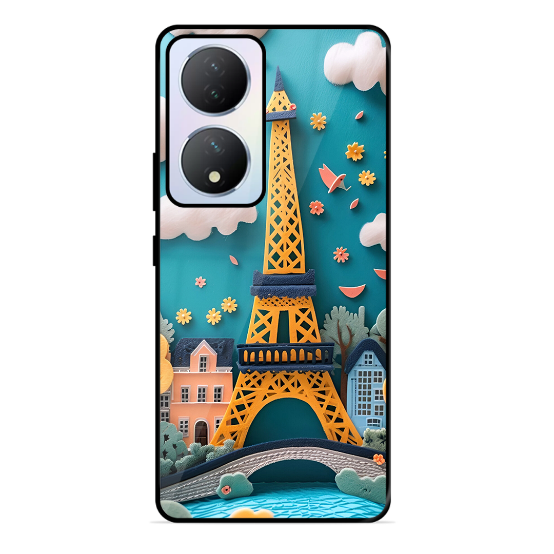 Eiffel Tower Printed Protective Phone Cover forVivo Y100 5G