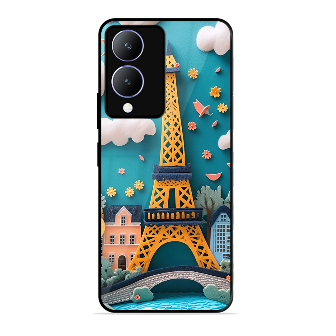 Eiffel Tower Printed Protective Phone Cover forVivo Y28 5G