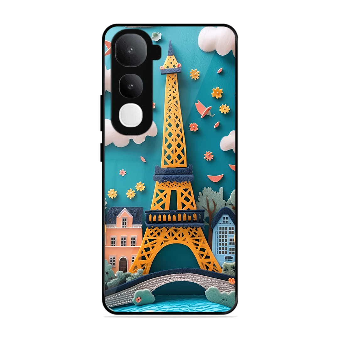 Eiffel Tower Printed Protective Phone Cover forVivo Y400 5G