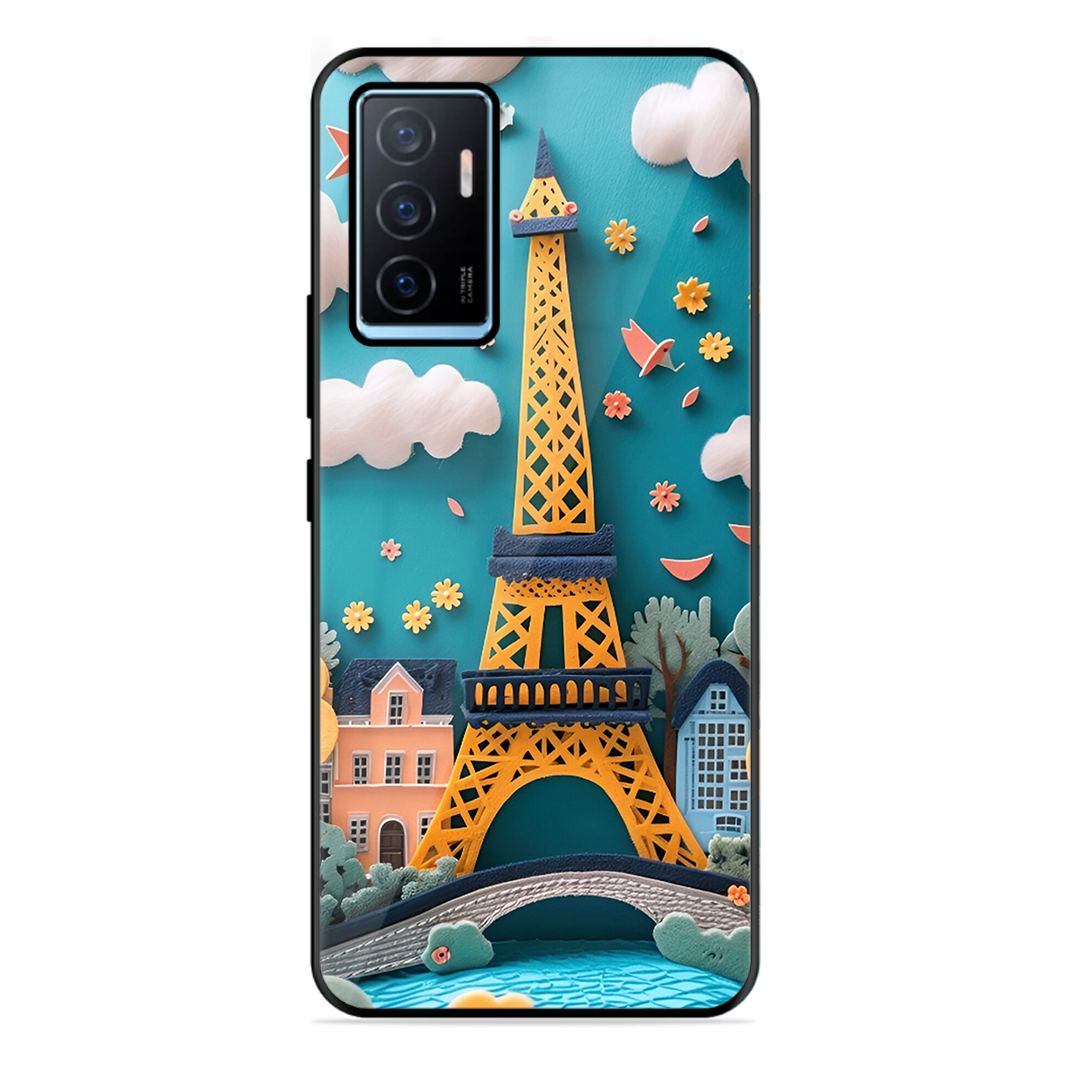 Eiffel Tower Printed Protective Phone Cover forVivo Y75 4G
