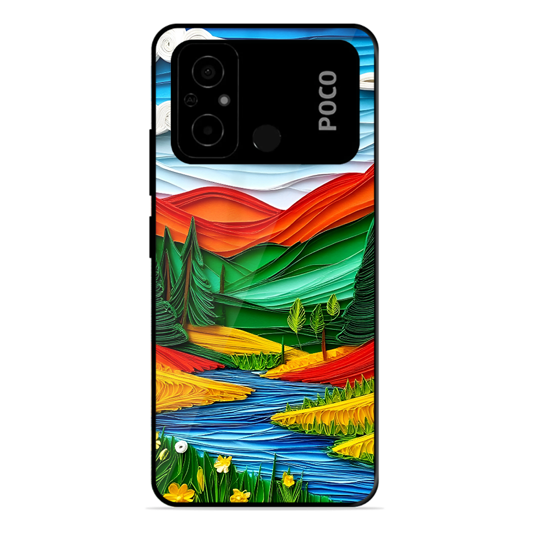 Lake Beauty Printed Protective Phone Cover for Poco C55