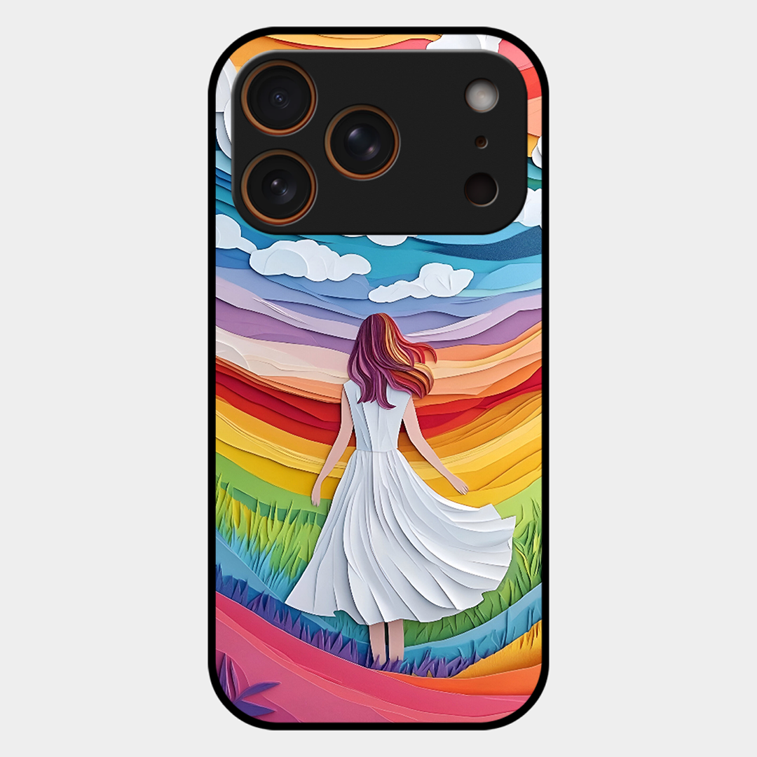 Rainbow Girl Printed Protective Phone Cover for iPhone 17 Pro