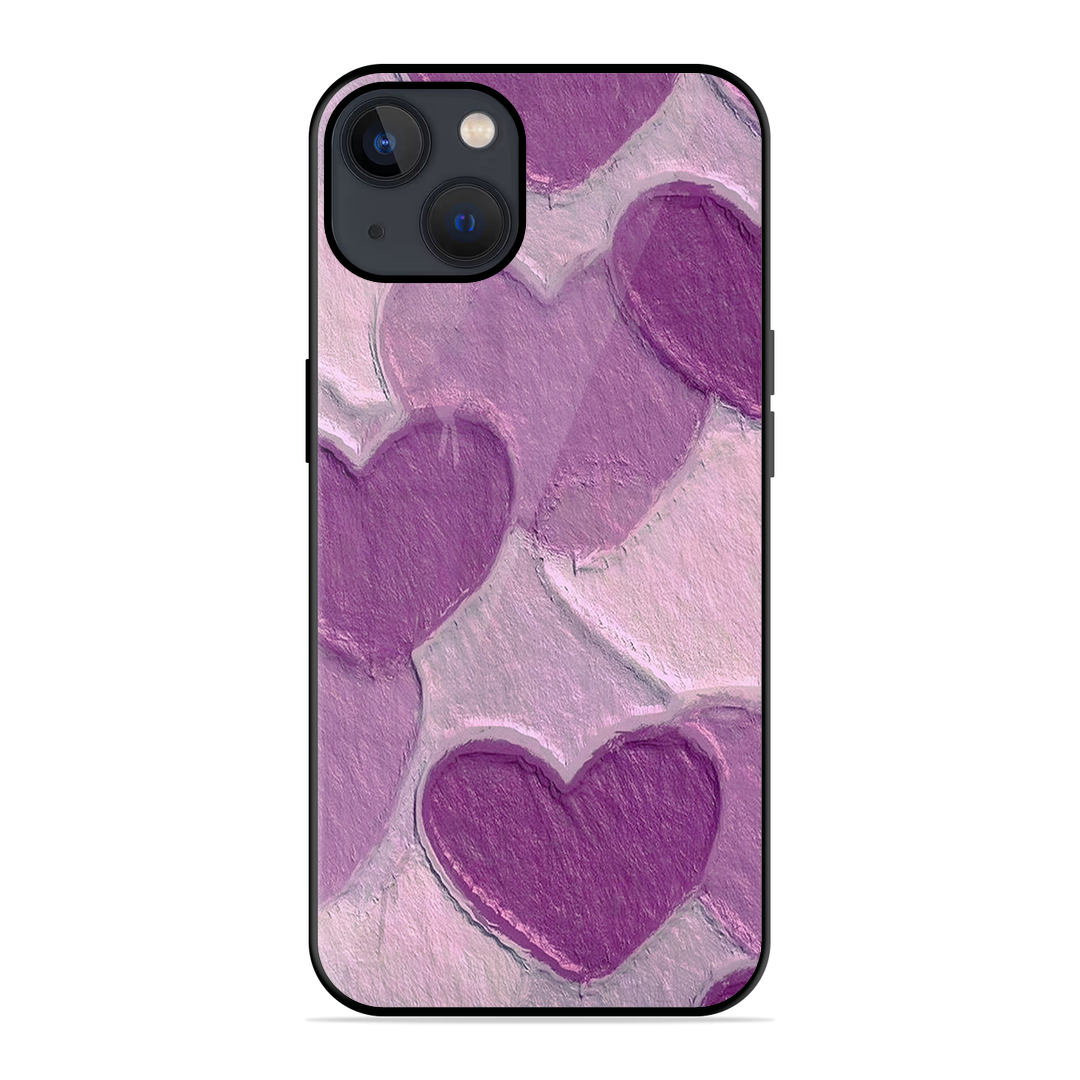 Purple Heart Printed Protective Phone Cover for iPhone 13