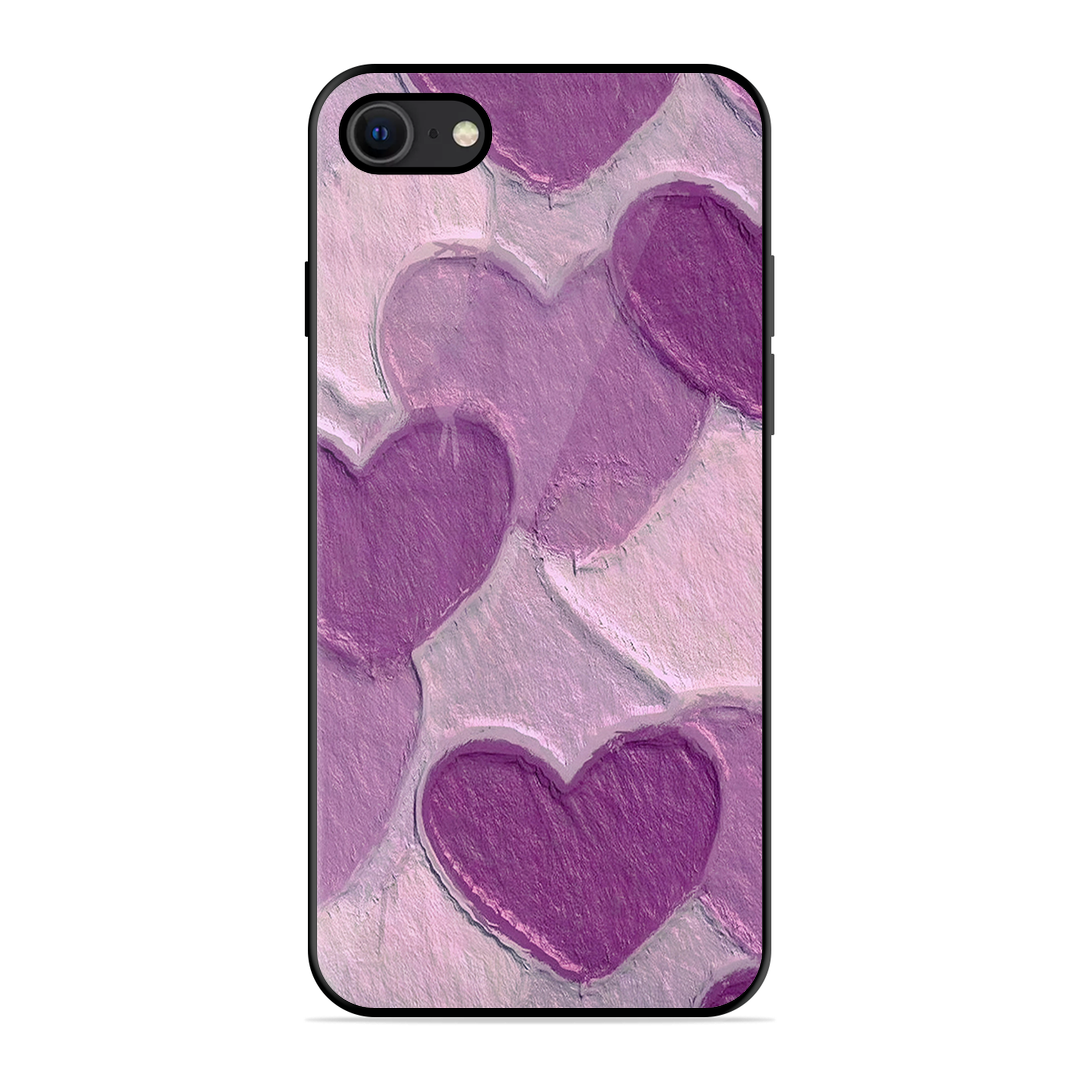 Purple Heart Printed Protective Phone Cover for iPhone SE 2020
