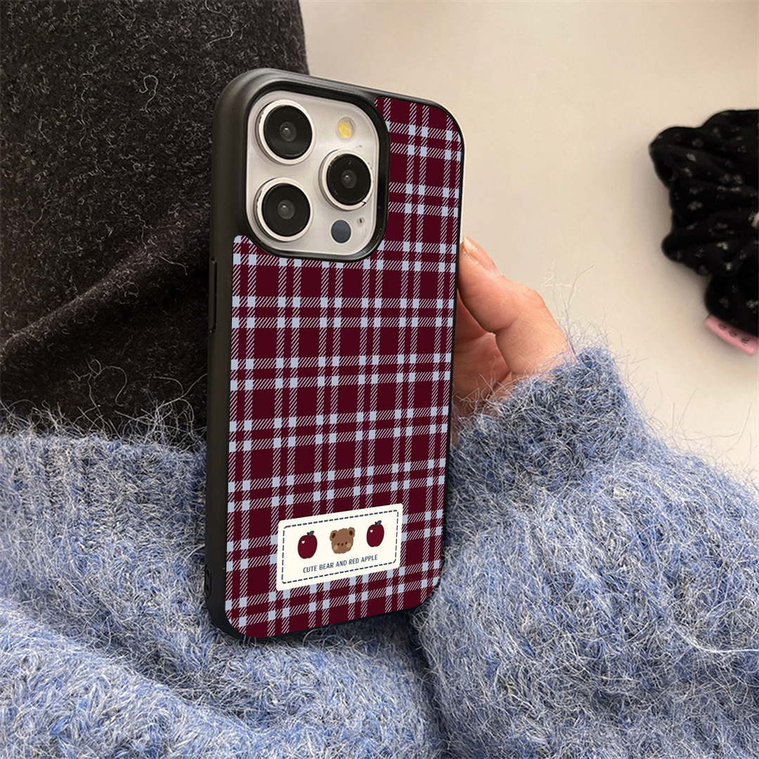 Apple Berry Blush Burgundy Printed Protective Case