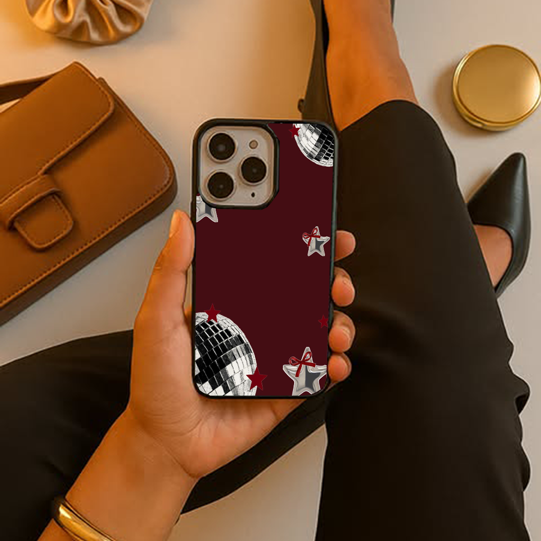 Retro Vibe Blush Burgundy Printed Protective Case