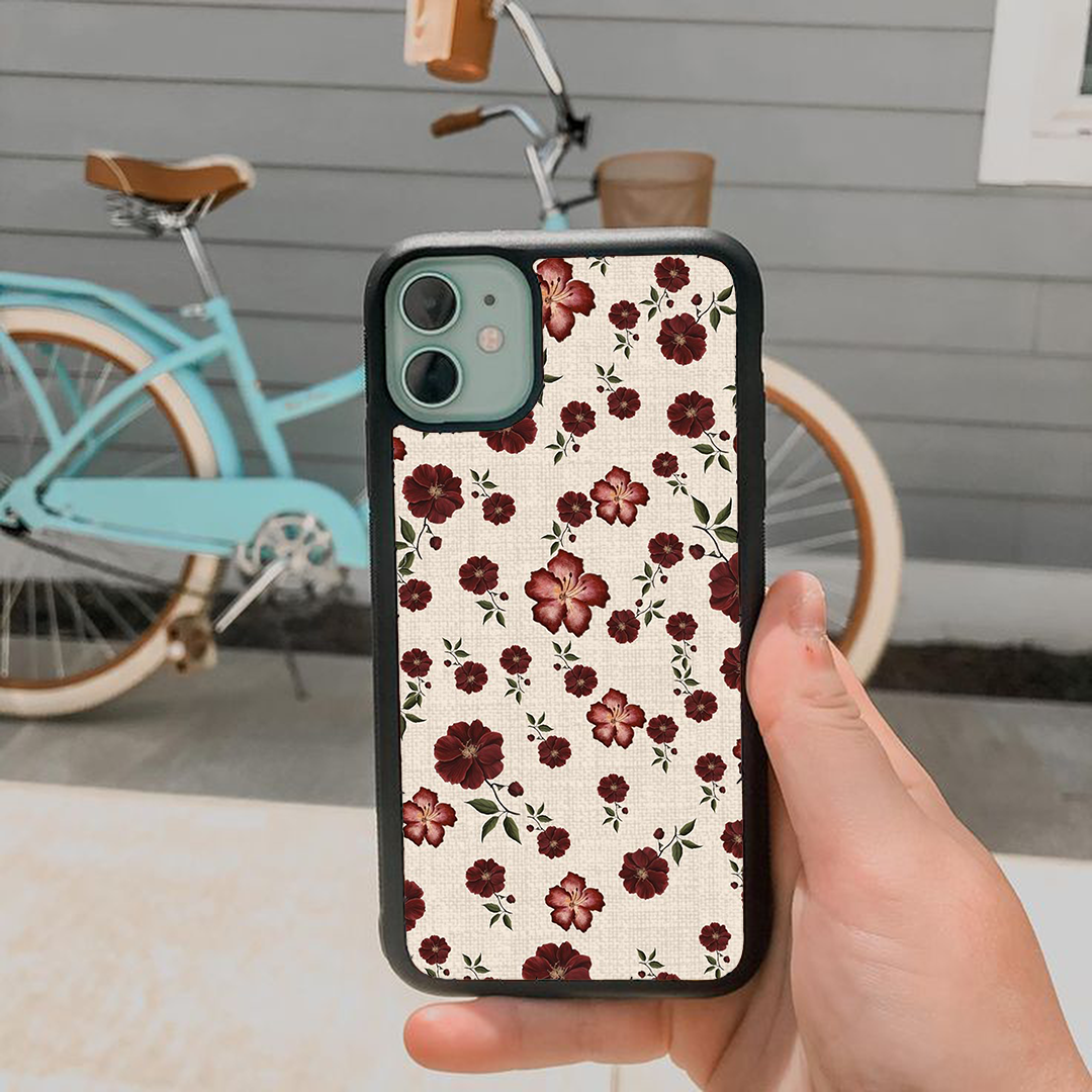 Sweater Hybiscus Burgundy Printed Protective Case