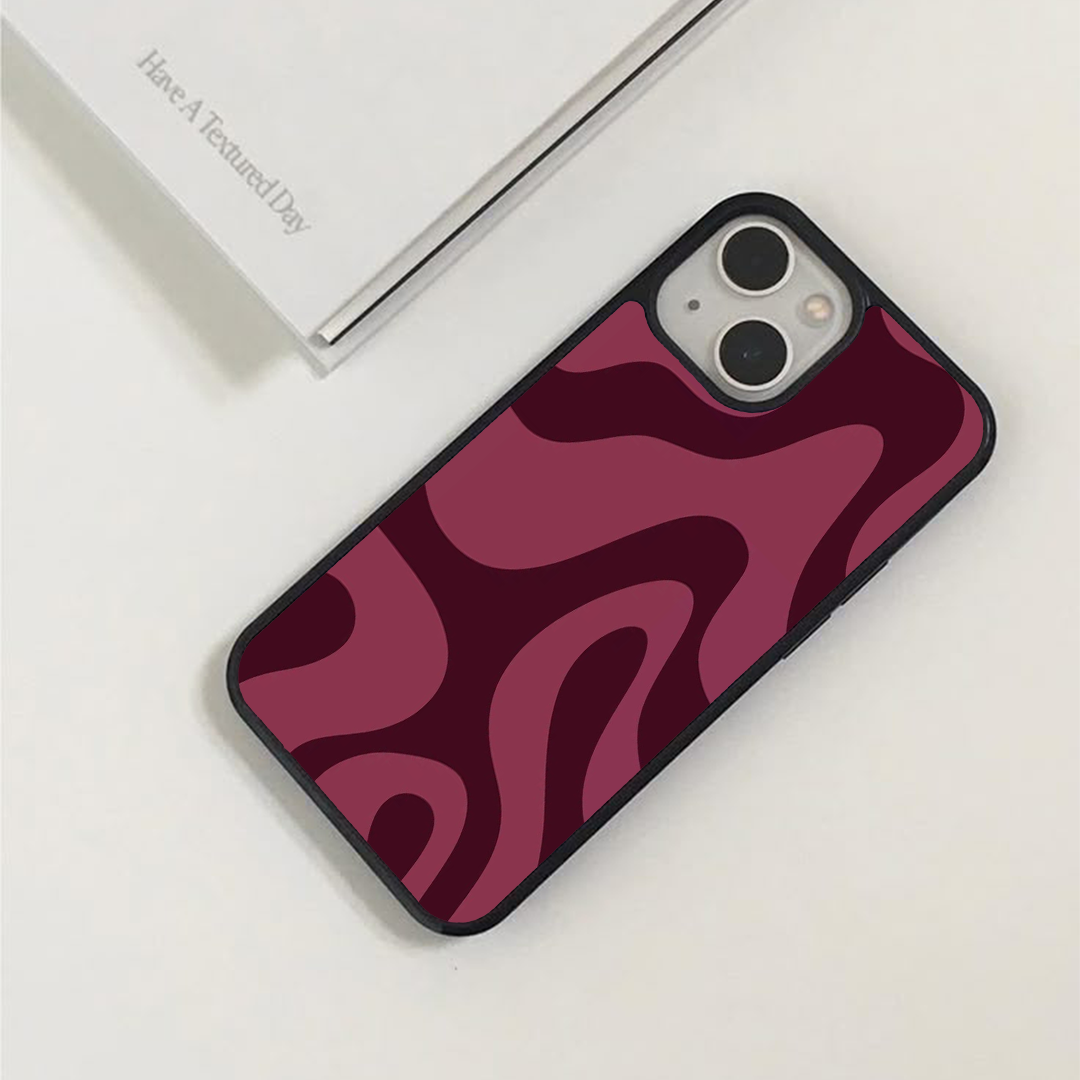 Retro Swirl Blush Burgundy Printed Protective Case