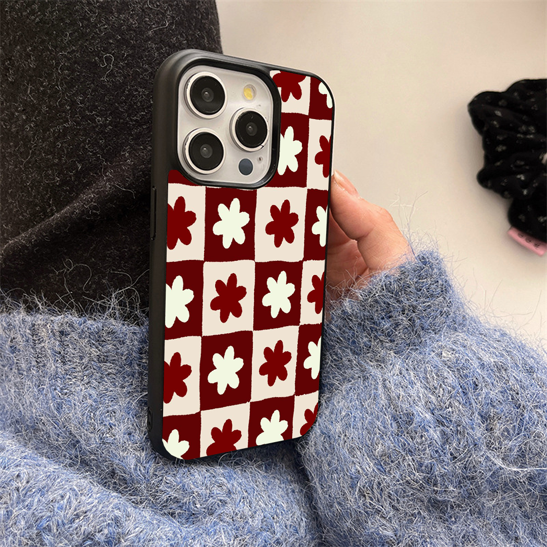 Star Bloom Blush Burgundy Printed Protective Case