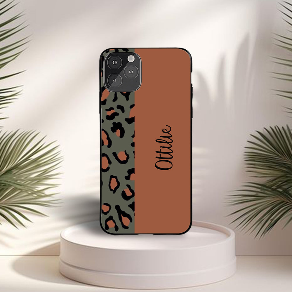 Custom Name Print Leopard Cases