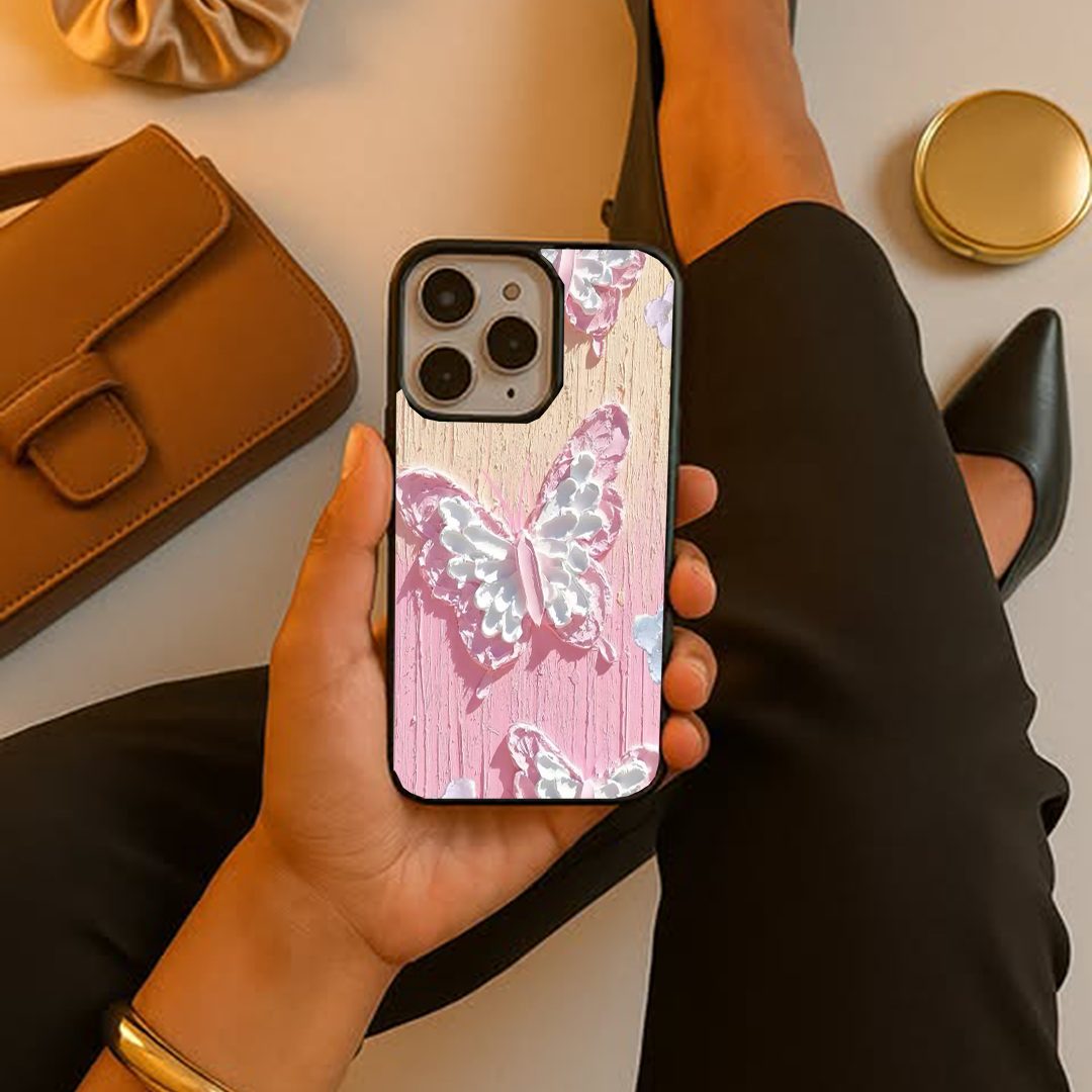 Enchanted Butterfly Floral Acrylic Printed Protective Case