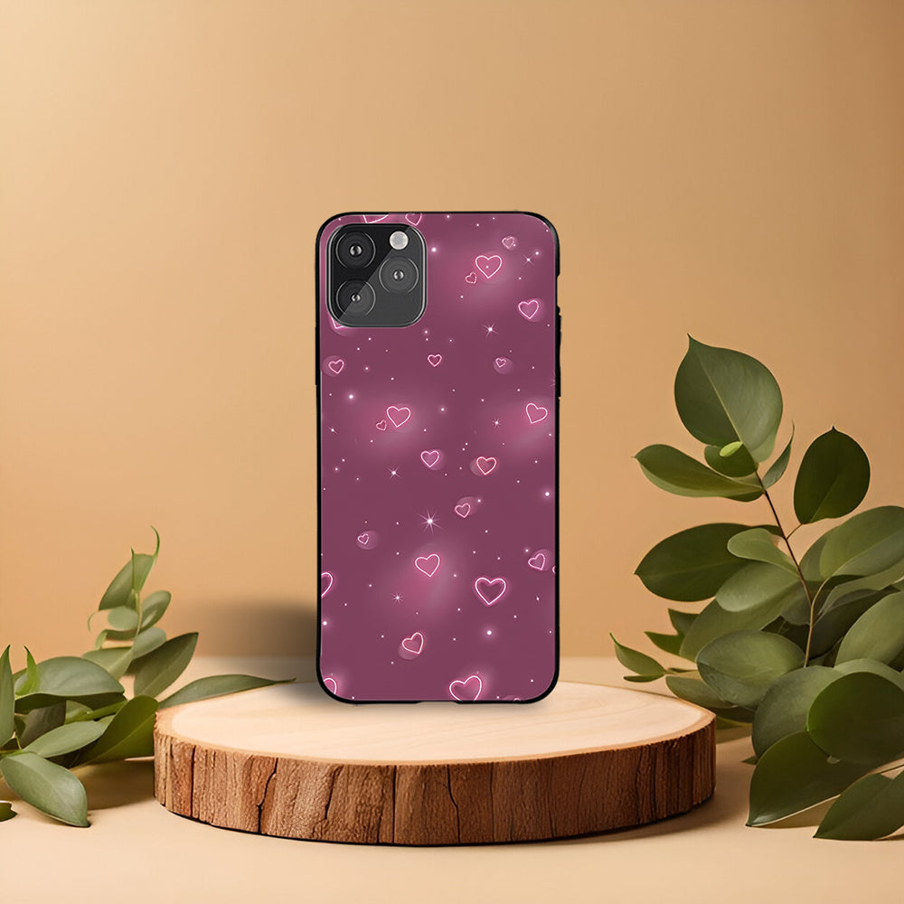 Pink horizon heart Printed Girly phone Case