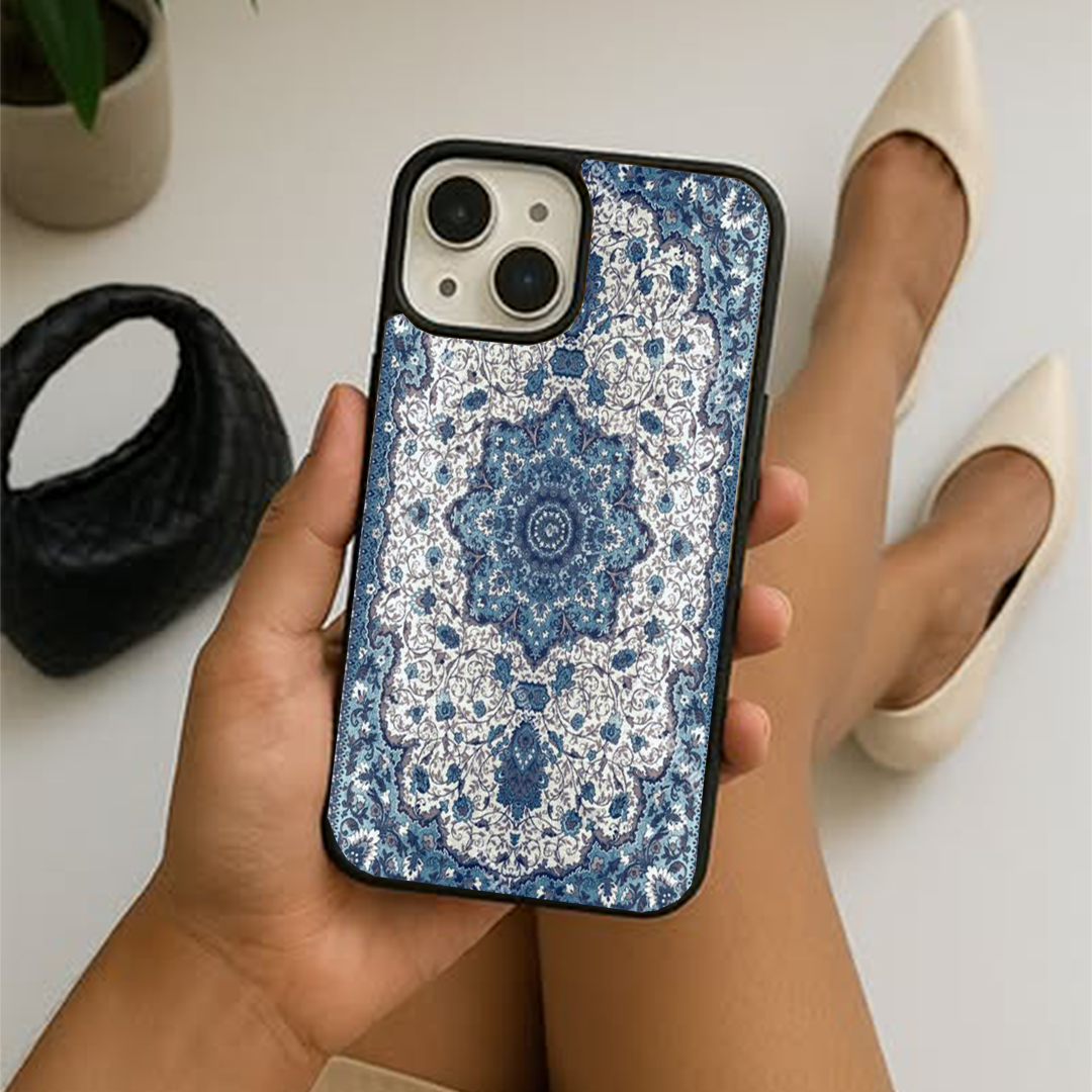 Azure Medallion Protective Phone Case Back Cover