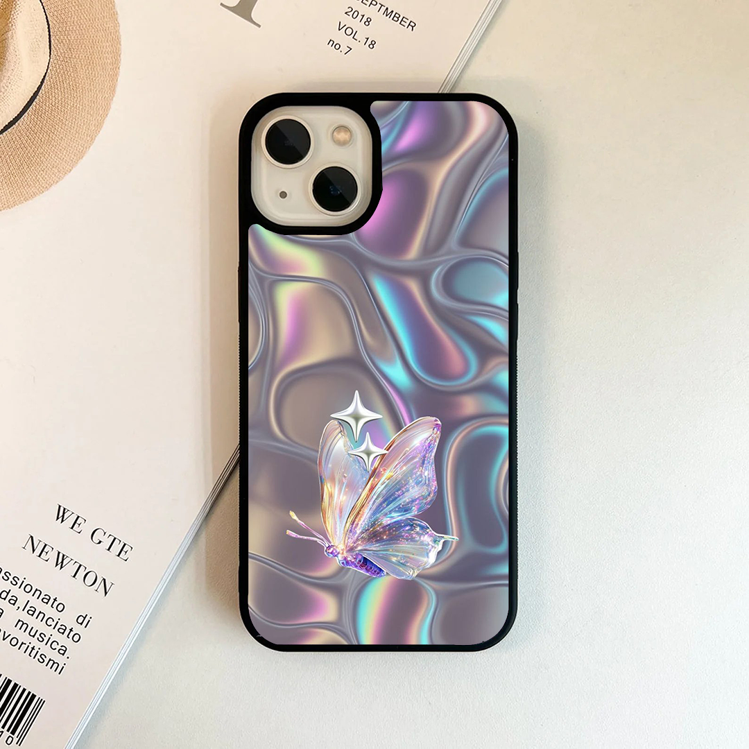 Shine Butterfly Sparkly Pink Printed Protective Case