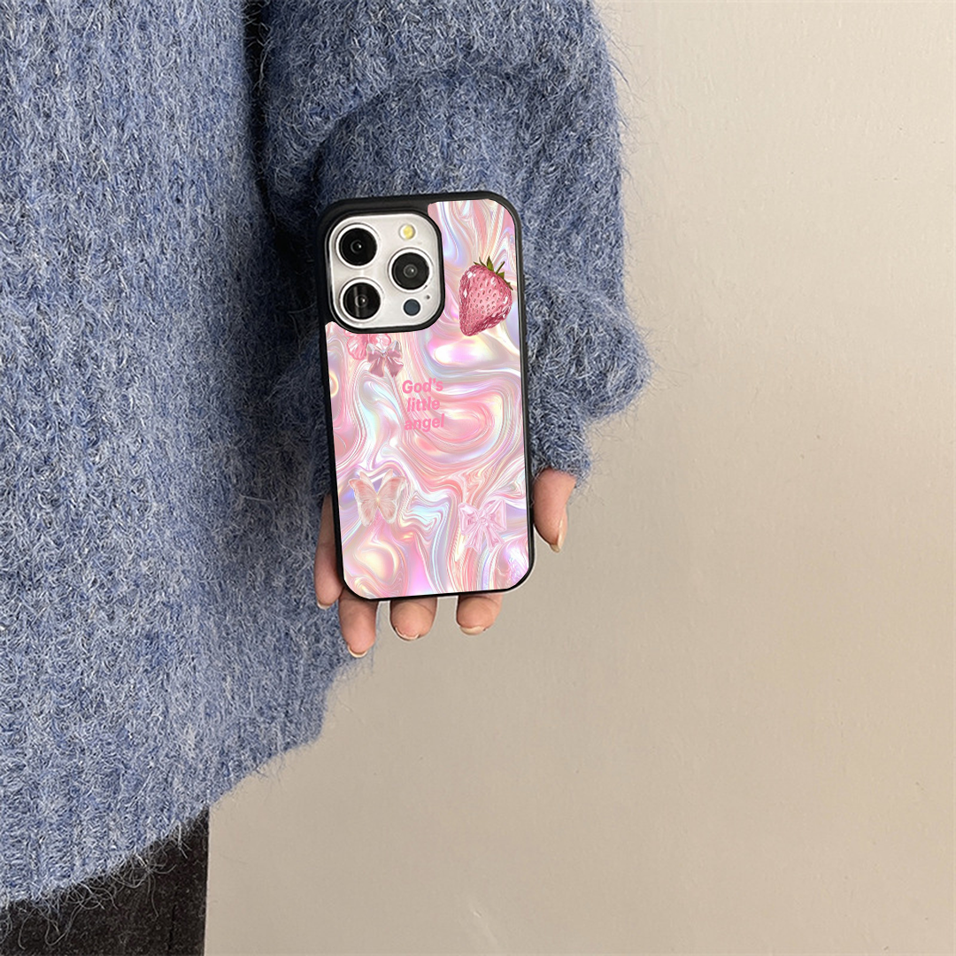 Gods Little Angel Sparkly Pink Printed Protective Case