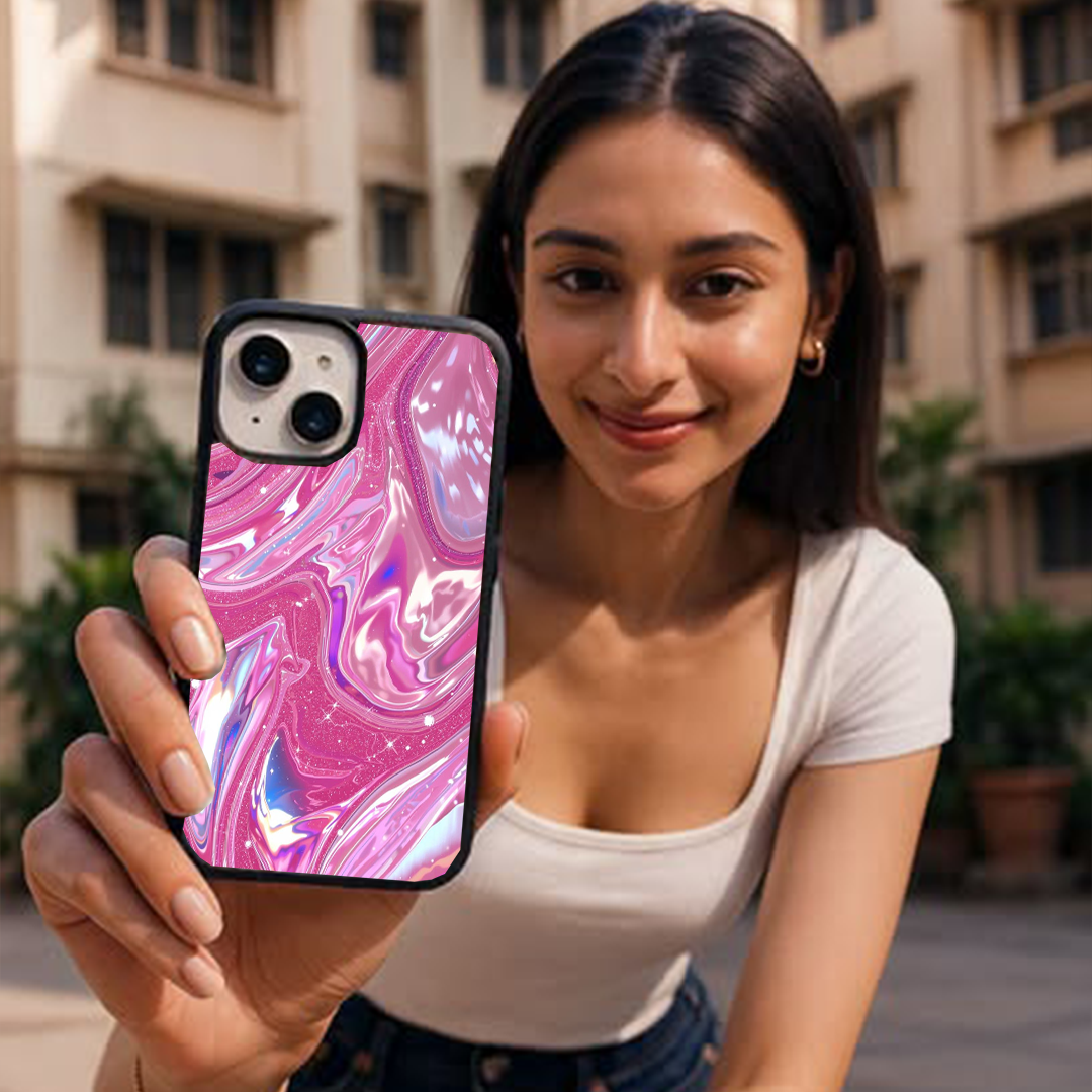 Sparkly Pink Printed Protective Case