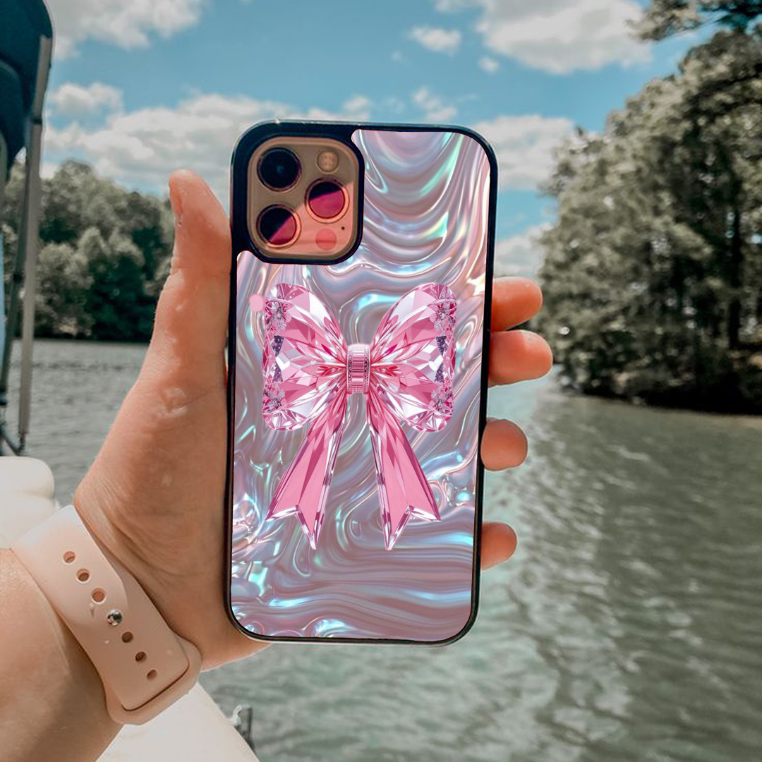 Sparkly Bow Pink Printed Protective Case
