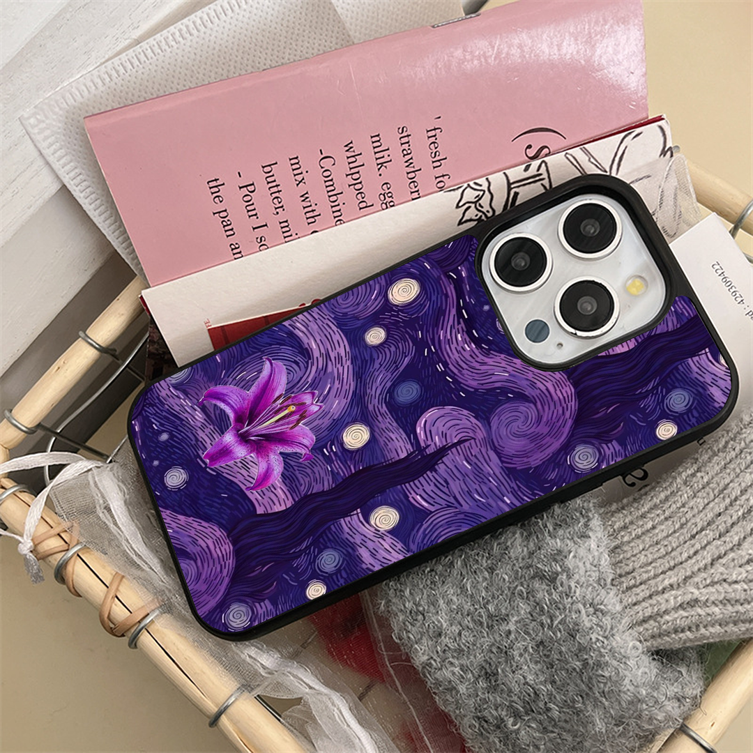 VanGoghh Purple Floral Printed Protective Case