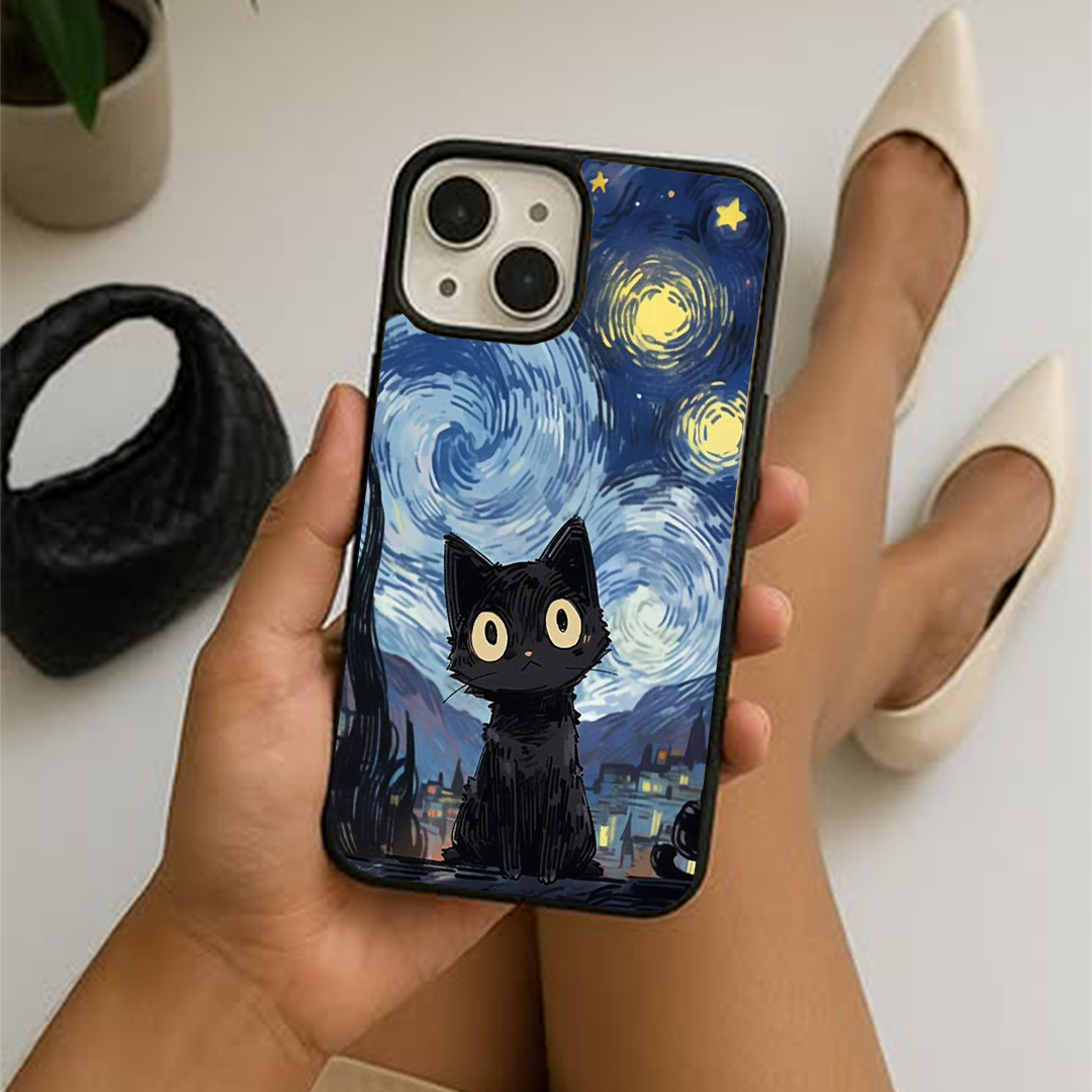 Cat VanGoghh Printed Protective Case