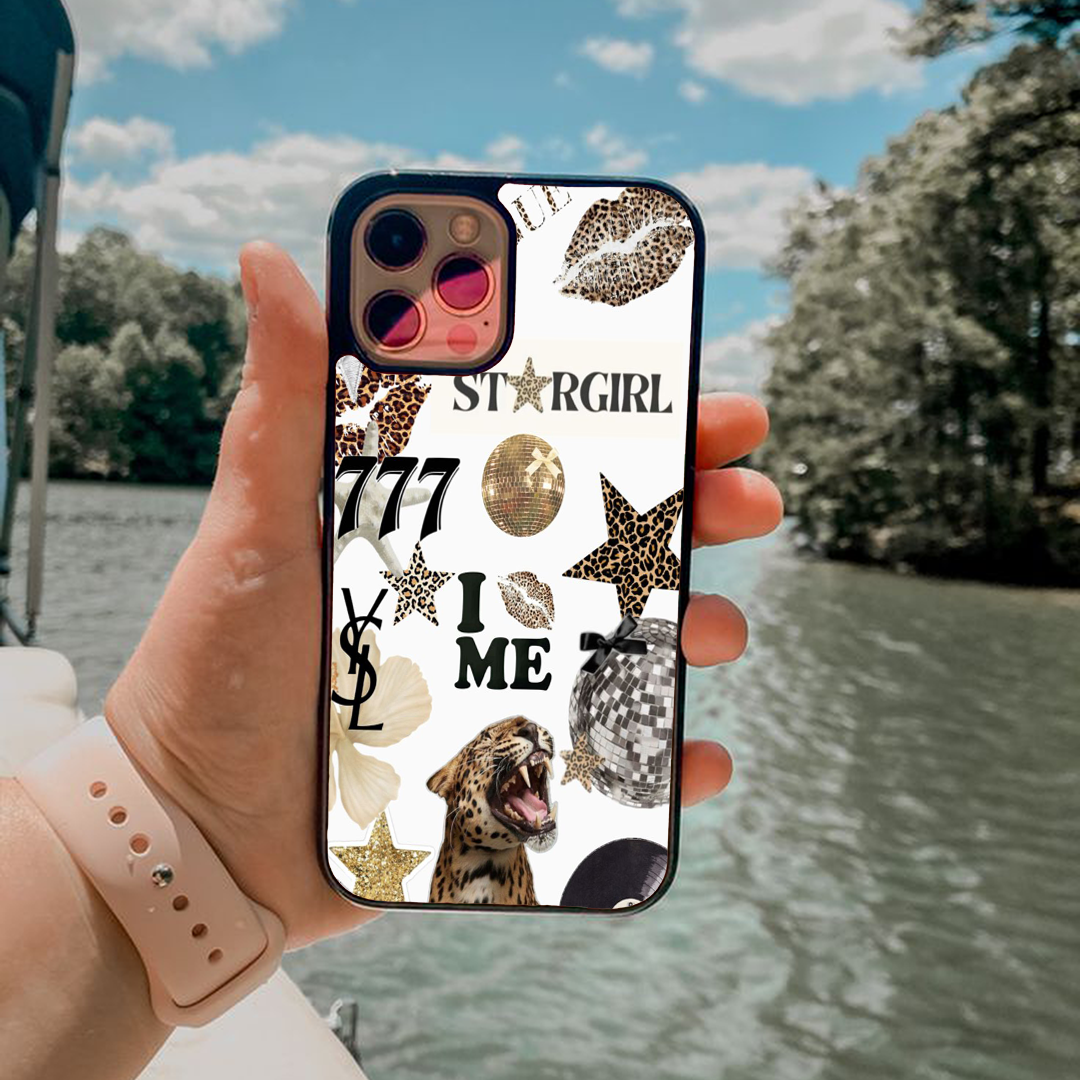 Leopard Star Girl Protective Phone Case Back Cover