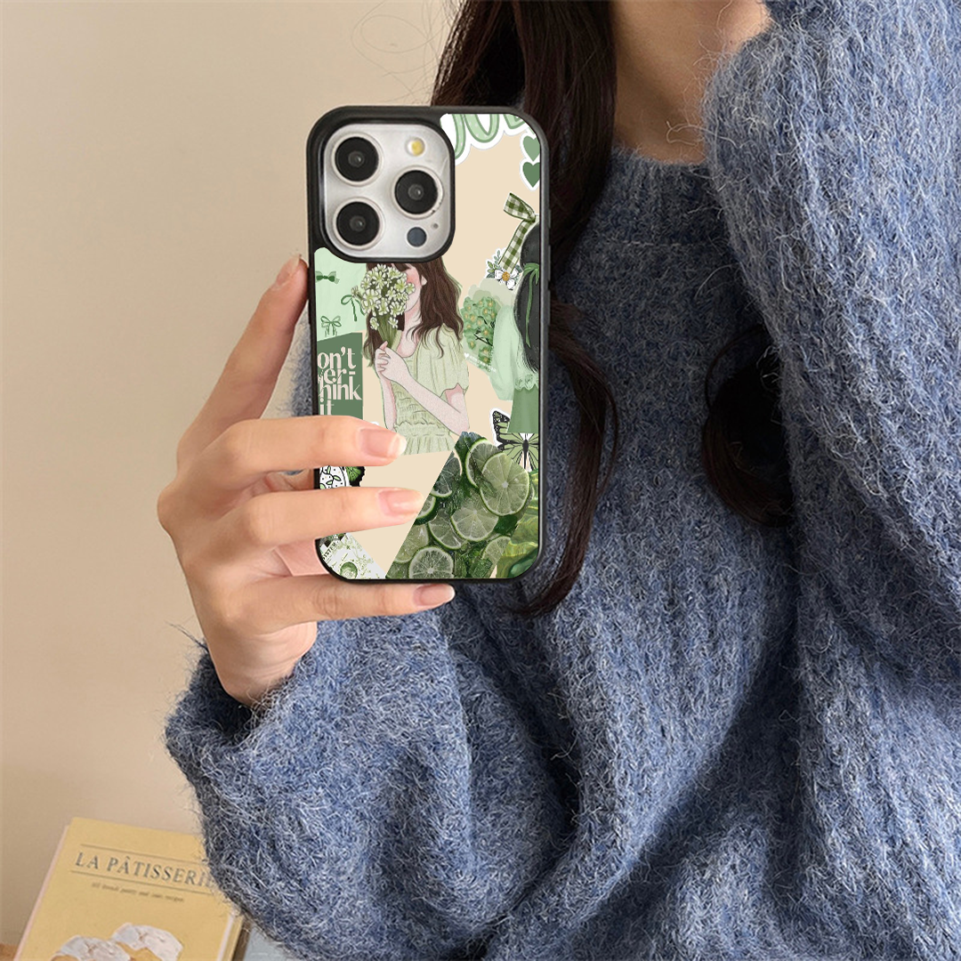 Flora Girl Vibey Stickers Printed Protective Case